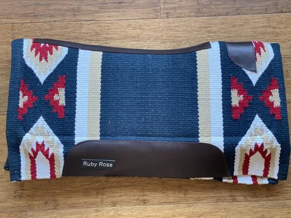 Ruby Rose Saddle Pad- Navy Blue and Red | 1