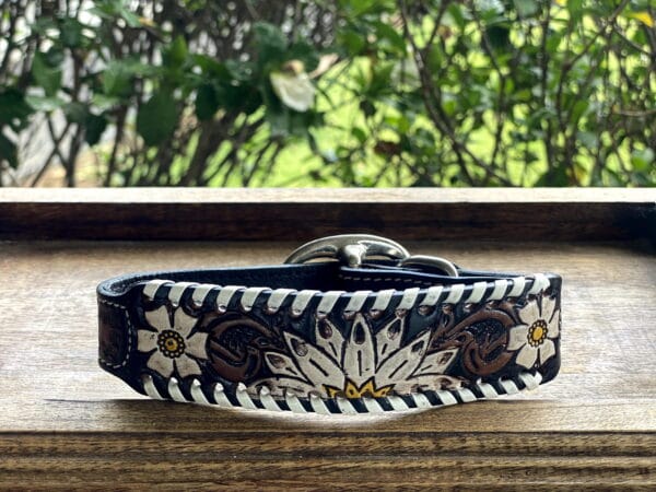 Leather Dog Collar OXY DAISY