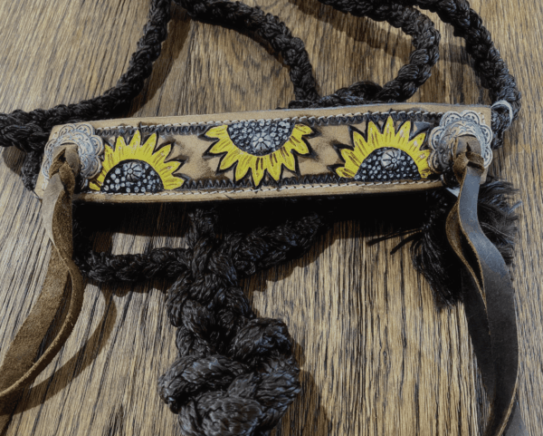 Mule tape Halter- Sunflowers