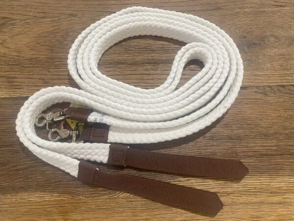 Spilt Reins - White Cotton With Nylon Poppers