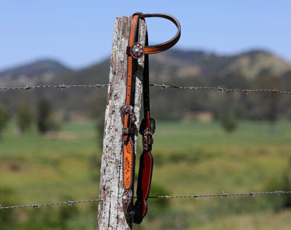 Tooled Leather One eared Bridle - Audrey