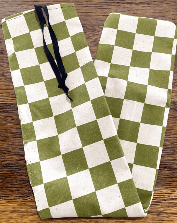 Horse Tail Bag - Green Check - Tie in or velcro in