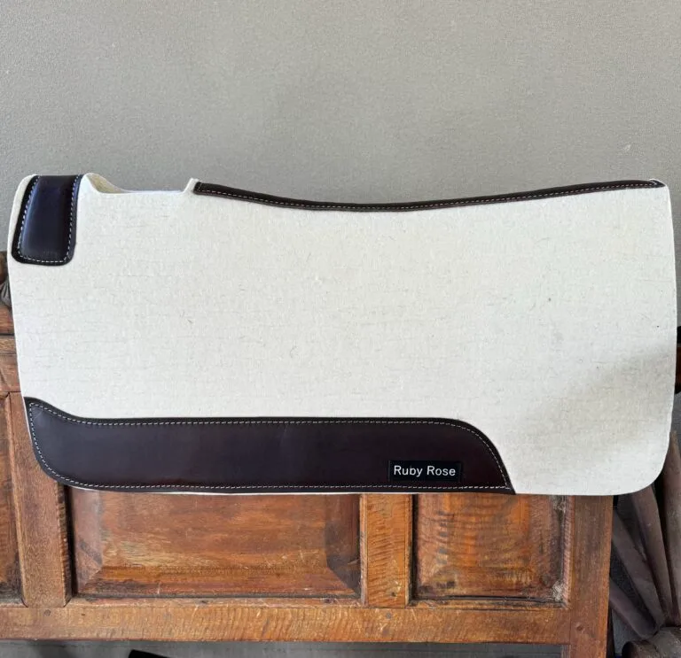 Off White wool/felt Square Saddle Pad