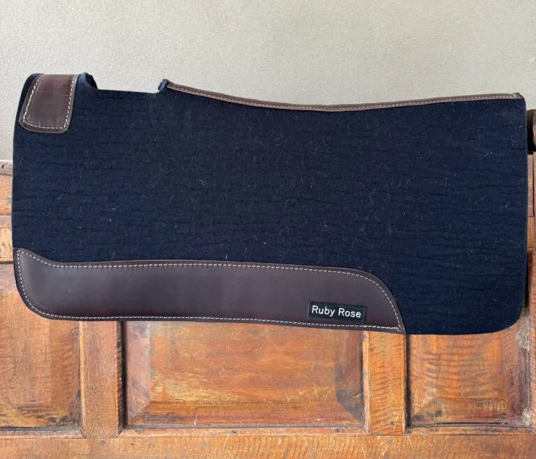 3/4 and 1 Inch Black Wool/felt Square Saddle Pad